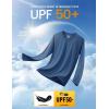 imageMAGCOMSEN Mens Long Sleeve Shirts UPF 50 UV Sun Protection Athletic Shirts for Hiking Running Workout Rash GuardBlue Grey