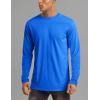 imageMAGCOMSEN Mens Long Sleeve Shirts UPF 50 UV Sun Protection Athletic Shirts for Hiking Running Workout Rash GuardBright Blue