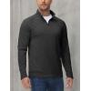 imageMAGCOMSEN Mens Quarter Zip Pullover Long Sleeve Sweatshirts Fleece Lined Golf Pullover Thermal Gym Workout TopsBlack