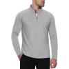 imageMAGCOMSEN Mens Quarter Zip Pullover Long Sleeve Sweatshirts Fleece Lined Golf Pullover Thermal Gym Workout TopsLight Grey