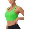imageMAGCOMSEN Womens Sports Bras Cross Back Wireless Padded Bra Wide Strap Low Impact MoistureWicking for Workout Gym YogaGrass Green
