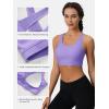 imageMAGCOMSEN Womens Sports Bras Cross Back Wireless Padded Bra Wide Strap Low Impact MoistureWicking for Workout Gym YogaLight Purple