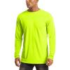 imageMAGCOMSEN Mens Long Sleeve Shirts UPF 50 UV Sun Protection Athletic Shirts for Hiking Running Workout Rash GuardFluorescent Green