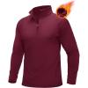 imageMAGCOMSEN Mens Quarter Zip Pullover Long Sleeve Sweatshirts Fleece Lined Golf Pullover Thermal Gym Workout TopsWine Red