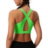 imageMAGCOMSEN Womens Sports Bras Cross Back Wireless Padded Bra Wide Strap Low Impact MoistureWicking for Workout Gym YogaGrass Green