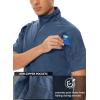 imageMAGCOMSEN Mens Tactical Military Shirts 14 Zip Short Sleeve Slim Fit Camo ShirtBlue Grey
