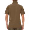 imageMAGCOMSEN Mens Tactical Military Shirts 14 Zip Short Sleeve Slim Fit Camo ShirtBrown