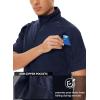 imageMAGCOMSEN Mens Tactical Military Shirts 14 Zip Short Sleeve Slim Fit Camo ShirtNavy