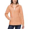 imageMAGCOMSEN Womens Fleece Jacket Zip Up Coat Lightweight Soft Warm Long Sleeve Jackets with Pockets for WinterApricot