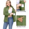 imageMAGCOMSEN Womens Fleece Jacket Zip Up Coat Lightweight Soft Warm Long Sleeve Jackets with Pockets for WinterArmy Green