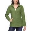 imageMAGCOMSEN Womens Fleece Jacket Zip Up Coat Lightweight Soft Warm Long Sleeve Jackets with Pockets for WinterArmy Green