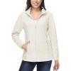 imageMAGCOMSEN Womens Fleece Jacket Zip Up Coat Lightweight Soft Warm Long Sleeve Jackets with Pockets for WinterBeige