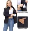 imageMAGCOMSEN Womens Fleece Jacket Zip Up Coat Lightweight Soft Warm Long Sleeve Jackets with Pockets for WinterBlack