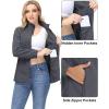 imageMAGCOMSEN Womens Fleece Jacket Zip Up Coat Lightweight Soft Warm Long Sleeve Jackets with Pockets for WinterDark Grey