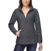 imageMAGCOMSEN Womens Fleece Jacket Zip Up Coat Lightweight Soft Warm Long Sleeve Jackets with Pockets for WinterDark Grey