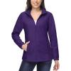 imageMAGCOMSEN Womens Fleece Jacket Zip Up Coat Lightweight Soft Warm Long Sleeve Jackets with Pockets for WinterDark Purple