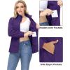 imageMAGCOMSEN Womens Fleece Jacket Zip Up Coat Lightweight Soft Warm Long Sleeve Jackets with Pockets for WinterDark Purple
