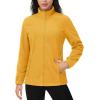 imageMAGCOMSEN Womens Fleece Jacket Zip Up Coat Lightweight Soft Warm Long Sleeve Jackets with Pockets for WinterGinger