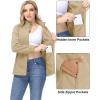 imageMAGCOMSEN Womens Fleece Jacket Zip Up Coat Lightweight Soft Warm Long Sleeve Jackets with Pockets for WinterKhaki
