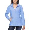 imageMAGCOMSEN Womens Fleece Jacket Zip Up Coat Lightweight Soft Warm Long Sleeve Jackets with Pockets for WinterLight Blue