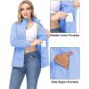 imageMAGCOMSEN Womens Fleece Jacket Zip Up Coat Lightweight Soft Warm Long Sleeve Jackets with Pockets for WinterLight Blue