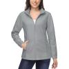imageMAGCOMSEN Womens Fleece Jacket Zip Up Coat Lightweight Soft Warm Long Sleeve Jackets with Pockets for WinterLight Grey