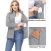imageMAGCOMSEN Womens Fleece Jacket Zip Up Coat Lightweight Soft Warm Long Sleeve Jackets with Pockets for WinterLight Grey