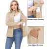 imageMAGCOMSEN Womens Fleece Jacket Zip Up Coat Lightweight Soft Warm Long Sleeve Jackets with Pockets for WinterLight Khaki