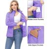 imageMAGCOMSEN Womens Fleece Jacket Zip Up Coat Lightweight Soft Warm Long Sleeve Jackets with Pockets for WinterLight Purple