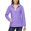 imageMAGCOMSEN Womens Fleece Jacket Zip Up Coat Lightweight Soft Warm Long Sleeve Jackets with Pockets for WinterLight Purple