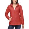 imageMAGCOMSEN Womens Fleece Jacket Zip Up Coat Lightweight Soft Warm Long Sleeve Jackets with Pockets for WinterOrange