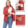 imageMAGCOMSEN Womens Fleece Jacket Zip Up Coat Lightweight Soft Warm Long Sleeve Jackets with Pockets for WinterOrange