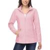 imageMAGCOMSEN Womens Fleece Jacket Zip Up Coat Lightweight Soft Warm Long Sleeve Jackets with Pockets for WinterPink