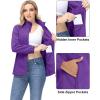 imageMAGCOMSEN Womens Fleece Jacket Zip Up Coat Lightweight Soft Warm Long Sleeve Jackets with Pockets for WinterPurple
