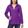 imageMAGCOMSEN Womens Fleece Jacket Zip Up Coat Lightweight Soft Warm Long Sleeve Jackets with Pockets for WinterPurple