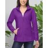 imageMAGCOMSEN Womens Fleece Jacket Zip Up Coat Lightweight Soft Warm Long Sleeve Jackets with Pockets for WinterPurple