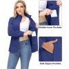 imageMAGCOMSEN Womens Fleece Jacket Zip Up Coat Lightweight Soft Warm Long Sleeve Jackets with Pockets for WinterRoyal Blue