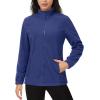 imageMAGCOMSEN Womens Fleece Jacket Zip Up Coat Lightweight Soft Warm Long Sleeve Jackets with Pockets for WinterRoyal Blue