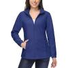 imageMAGCOMSEN Womens Fleece Jacket Zip Up Coat Lightweight Soft Warm Long Sleeve Jackets with Pockets for WinterRoyal Blue