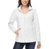 imageMAGCOMSEN Womens Fleece Jacket Zip Up Coat Lightweight Soft Warm Long Sleeve Jackets with Pockets for WinterWhite