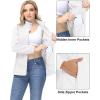 imageMAGCOMSEN Womens Fleece Jacket Zip Up Coat Lightweight Soft Warm Long Sleeve Jackets with Pockets for WinterWhite