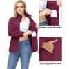 imageMAGCOMSEN Womens Fleece Jacket Zip Up Coat Lightweight Soft Warm Long Sleeve Jackets with Pockets for WinterWine Red