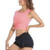 imageMAGCOMSEN Womens Sleeveless Workout Shirts UPF 80 Dry Fit Running Wicking Tank Tops Athletic Gym Summer Tops01pink