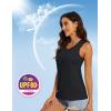 imageMAGCOMSEN Womens Sleeveless Workout Shirts UPF 80 Dry Fit Running Wicking Tank Tops Athletic Gym Summer TopsBlack