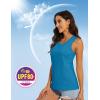 imageMAGCOMSEN Womens Sleeveless Workout Shirts UPF 80 Dry Fit Running Wicking Tank Tops Athletic Gym Summer TopsBlue Green