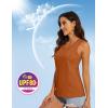 imageMAGCOMSEN Womens Sleeveless Workout Shirts UPF 80 Dry Fit Running Wicking Tank Tops Athletic Gym Summer TopsDark Orange