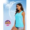 imageMAGCOMSEN Womens Sleeveless Workout Shirts UPF 80 Dry Fit Running Wicking Tank Tops Athletic Gym Summer TopsLight Lake Blue
