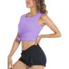 imageMAGCOMSEN Womens Sleeveless Workout Shirts UPF 80 Dry Fit Running Wicking Tank Tops Athletic Gym Summer TopsLight Purple