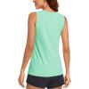 imageMAGCOMSEN Womens Sleeveless Workout Shirts UPF 80 Dry Fit Running Wicking Tank Tops Athletic Gym Summer TopsMint Green
