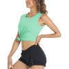 imageMAGCOMSEN Womens Sleeveless Workout Shirts UPF 80 Dry Fit Running Wicking Tank Tops Athletic Gym Summer TopsMint Green